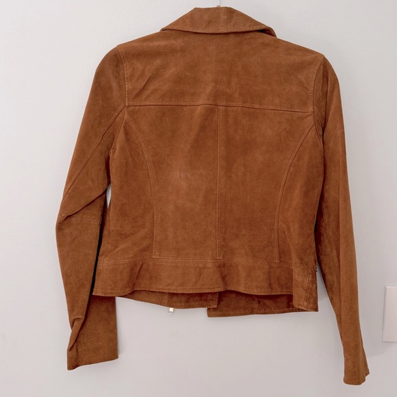 NWOT Slate & Willow Suede Moto Jacket in Brown Chestnut - Small - Picture 7 of 14